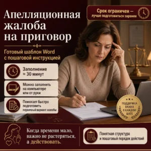 Apellyatsionnaya zhaloba na prigovor - gotovaya forma
